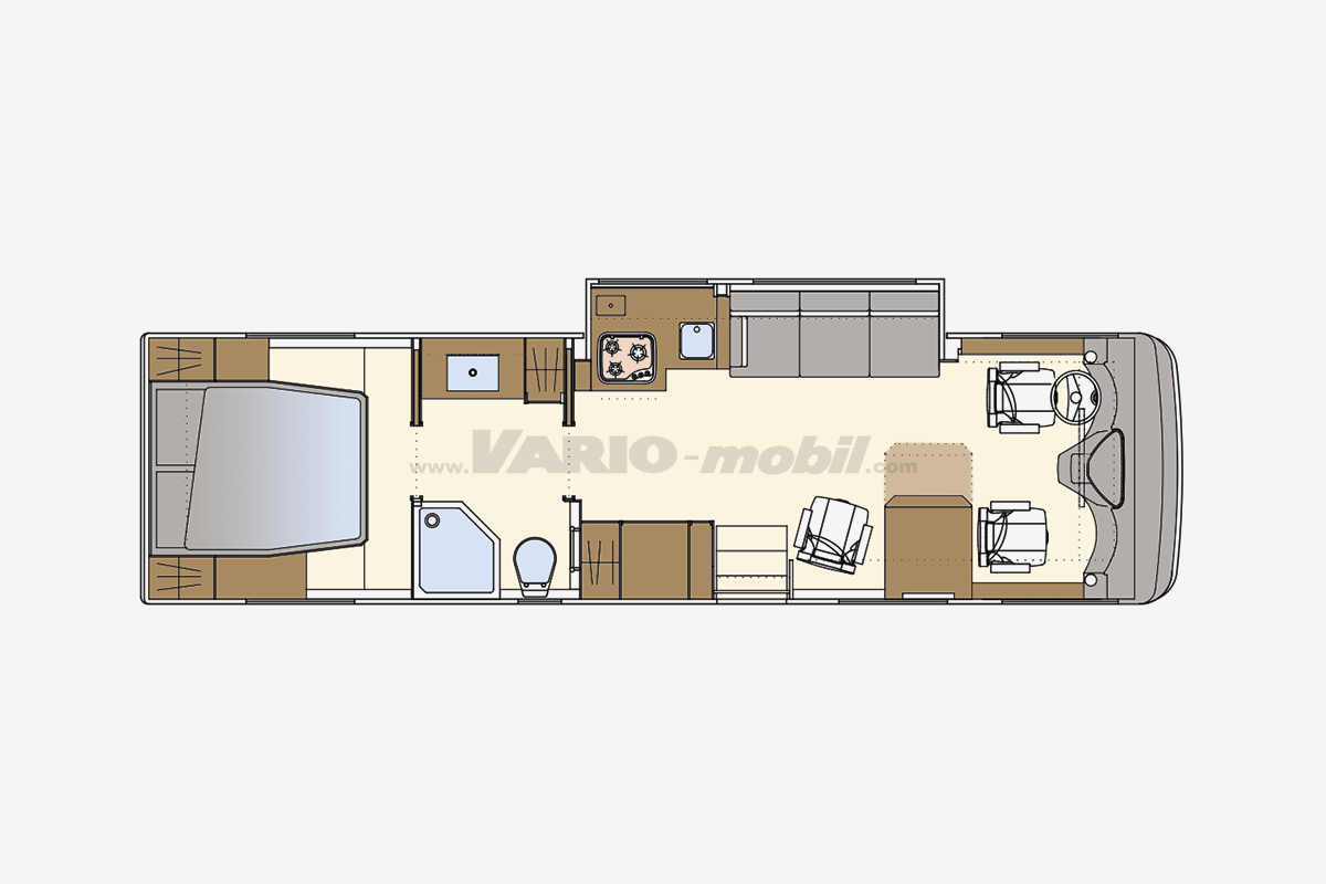 Reisemobil-Grundriss VARIO-Perfect 950 C |-Slide Out | mit Kingsize-Bett